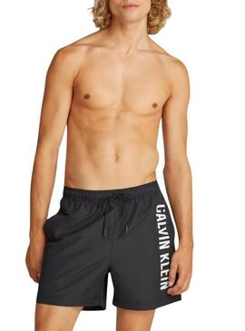 Costume da bagno Calvin Klein nero con logo frontale per uomo.