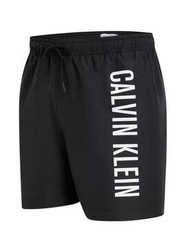 Costume da bagno Calvin Klein nero con logo frontale per uomo.