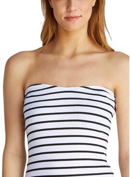 Abito Calvin Klein Rib a righe stampate midi per donna