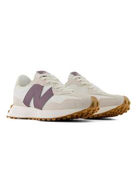 Sneakers New Balance 327 beige e viola per donna