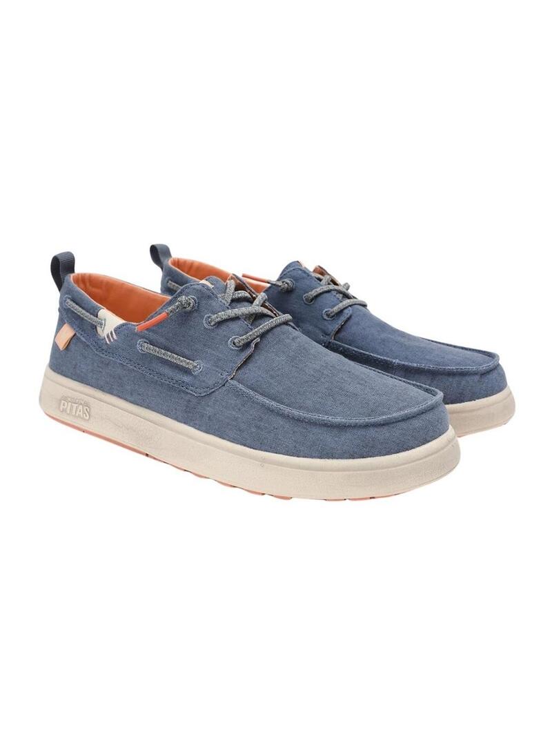 Scarpe da barca Walkin Pitas Maui Flax blu per uomo