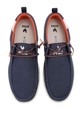 Scarpe Walkin Pitas Wallabi Biarritz blu marino per uomo.