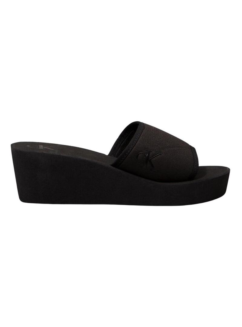 Ciabatte Calvin Klein nere con plateau per donna