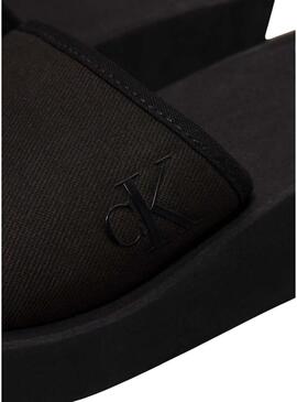 Ciabatte Calvin Klein nere con plateau per donna