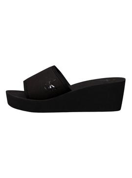 Ciabatte Calvin Klein nere con plateau per donna