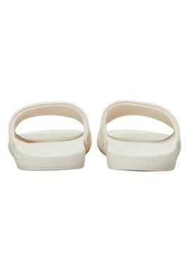 Ciabatte Calvin Klein monogramma beige per donna.