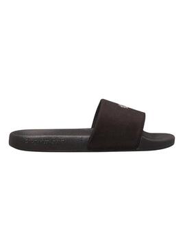 Ciabatte Calvin Klein monogramma nere da donna.