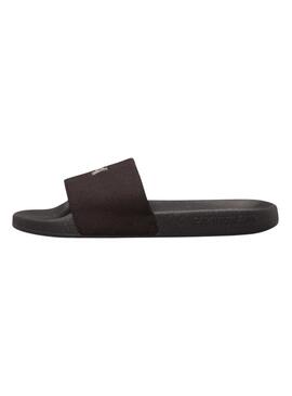 Ciabatte Calvin Klein monogramma nere da donna.