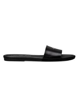 Sandali Calvin Klein neri piatti da donna.