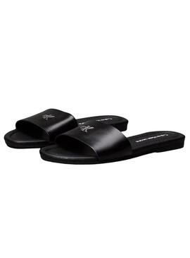 Sandali Calvin Klein neri piatti da donna.