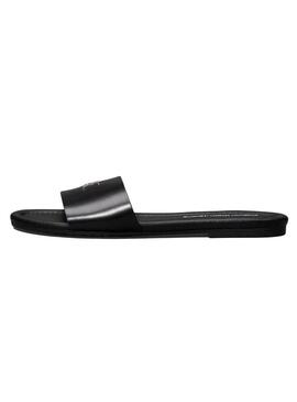 Sandali Calvin Klein neri piatti da donna.