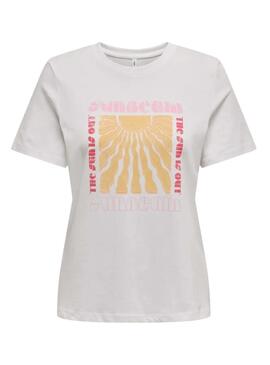Maglietta Only Henny Sunbeam bianca per donna.