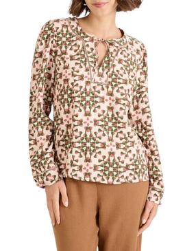 Camicia Naf Naf a rombi multicolore per donna