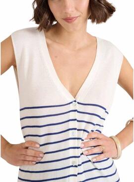 Gilet lungo Naf Naf a righe da marinaio per donna