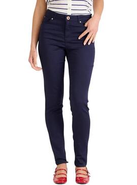 Pantaloni aderenti blu scuro Naf Naf per donna.