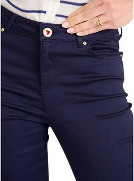 Pantaloni aderenti blu scuro Naf Naf per donna.
