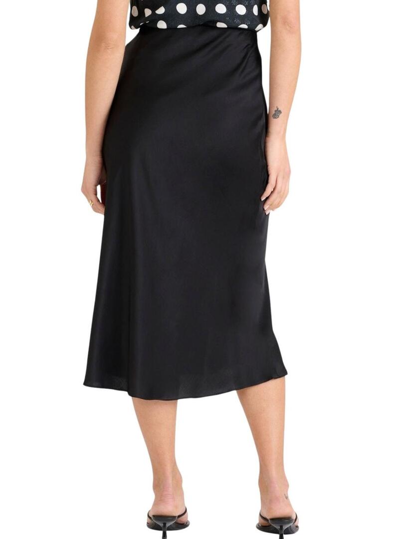 Gonna Naf Naf in raso nero per donna