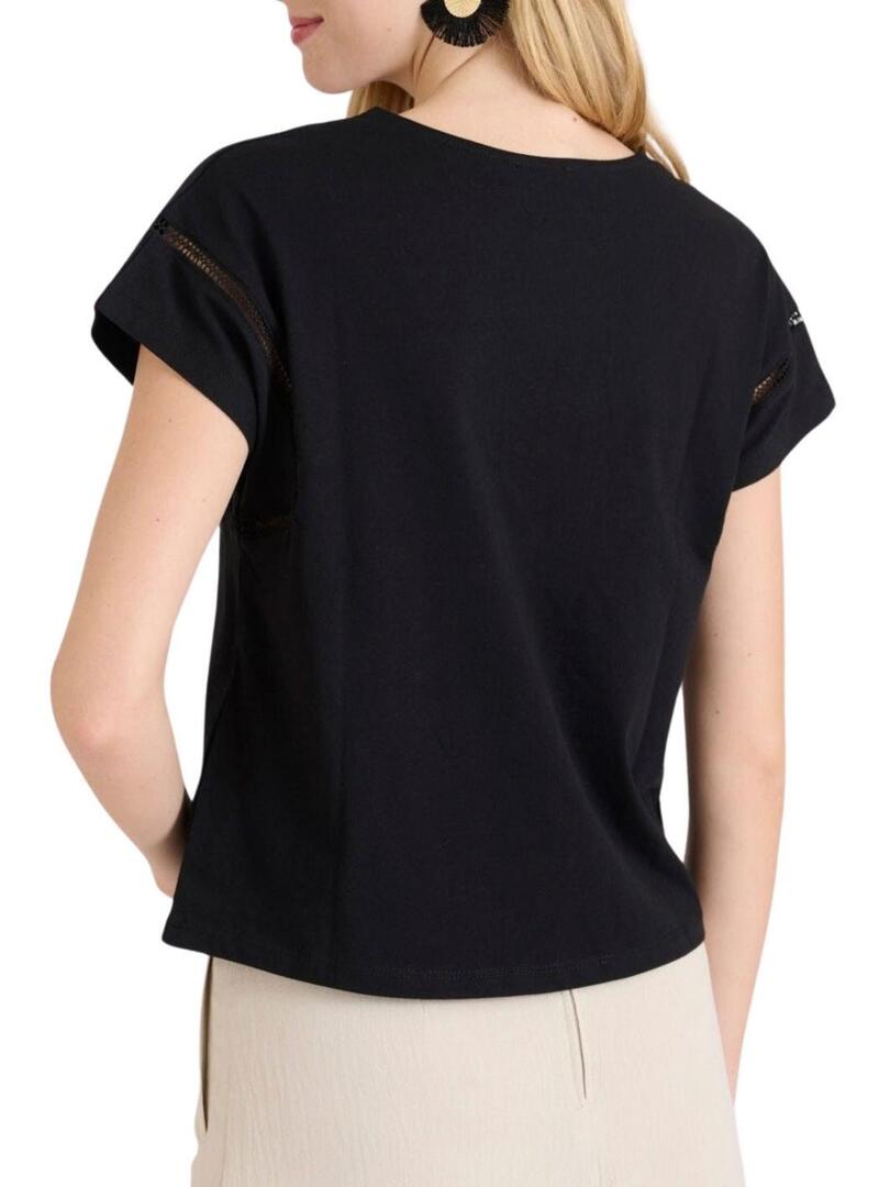 Maglietta Naf Naf Shara nera da donna.