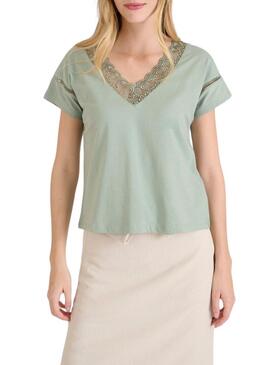 Maglietta Naf Naf Shara verde per donna