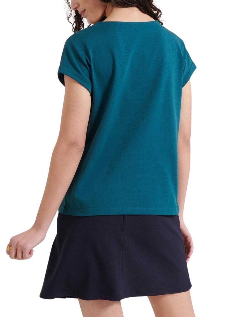 Maglietta Naf Naf Sacha verde per donna.