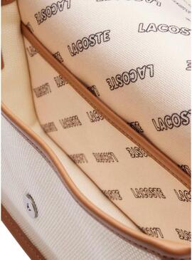 Borsa Lacoste Jacquard Heritage beige per donna