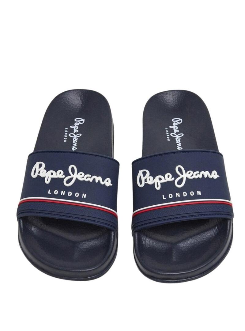 Flip-Flops  Pepe Jeans Slider blu scuro per uomo.