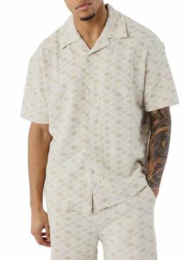 Camicia Project x Paris in tessuto testurizzato per uomo beige