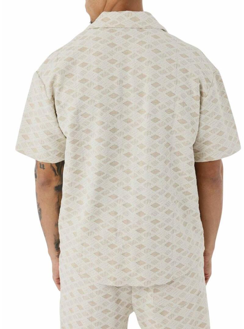 Camicia Project x Paris in tessuto testurizzato per uomo beige