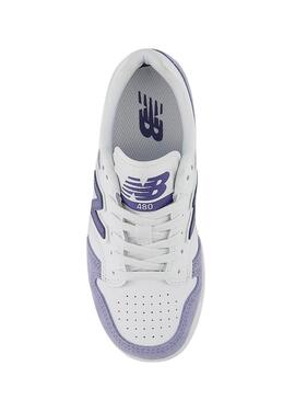 Scarpe New Balance PSB480 bianche e malva per bambini