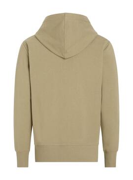 Felpa Calvin Klein con logo Serif tostato e cappuccio per uomo.