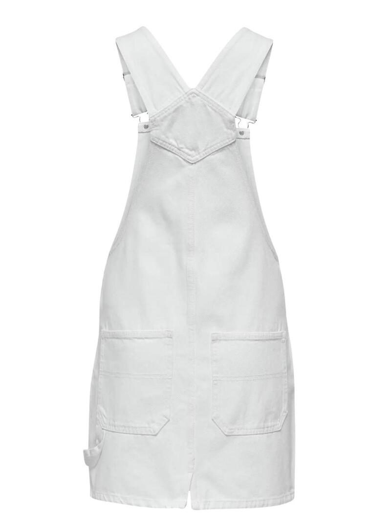Abito salopette Only Linn bianco  per donna
