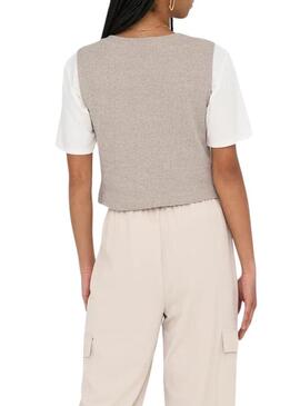 Gilet Only Jayla beige per donna
