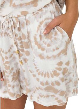 Shorts Only Chiara tie dye beige per donna