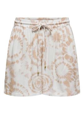 Shorts Only Chiara tie dye beige per donna