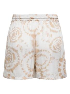 Shorts Only Chiara tie dye beige per donna