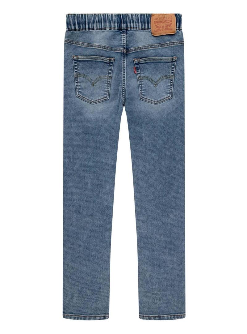 Pantaloni in denim Levi's slim taper con elastico blu per bambini.