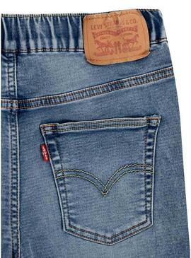 Pantaloni in denim Levi's slim taper con elastico blu per bambini.