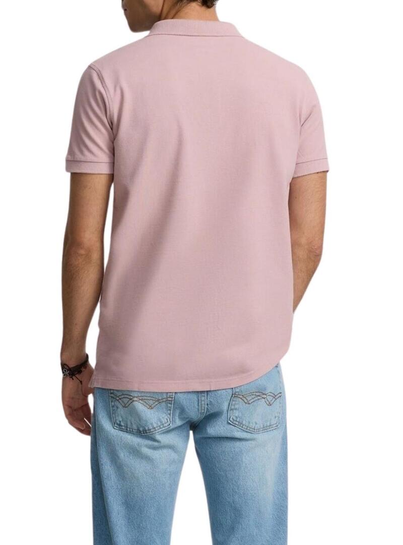 Polo Silbon Classico liscio rosa per uomo