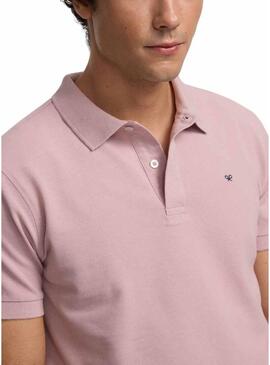 Polo Silbon Classico liscio rosa per uomo