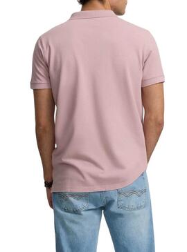 Polo Silbon Classico liscio rosa per uomo