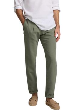 Pantaloni Silbon Sport Chino lisci verdi per uomo