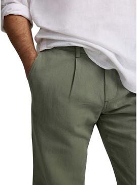 Pantaloni Silbon Sport Chino lisci verdi per uomo