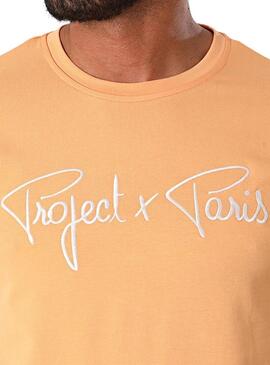 Maglietta Project x Paris Embroidery Logo beige per uomo