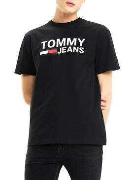 Logo T-Shirt Tommy Jeans Nero Uomo