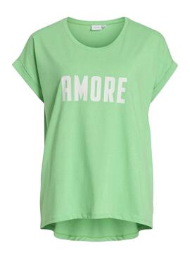 Maglietta Vila Vidreamers Amour verde per donna
