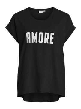 Maglietta Vila Vidreamers Amour nera per donna
