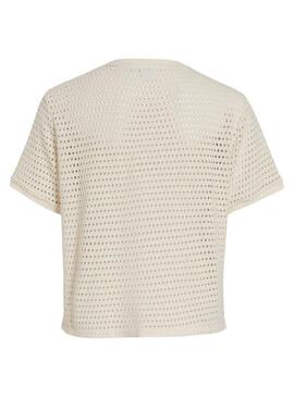 Maglietta Vila Viadella beige per donna