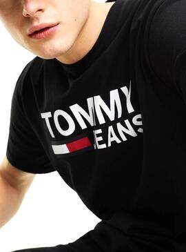 Logo T-Shirt Tommy Jeans Nero Uomo