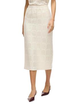 Gonna midi beige Vila Vinovira per donna.