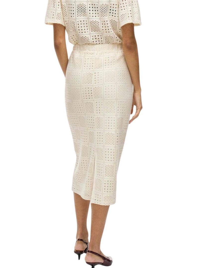Gonna midi beige Vila Vinovira per donna.